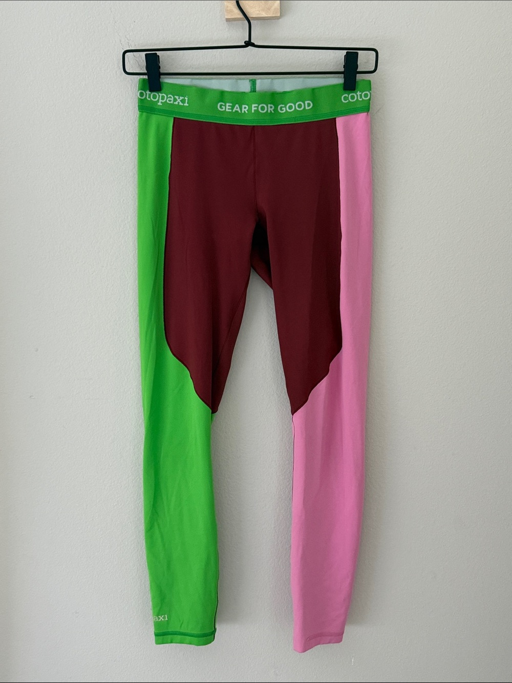 cotopaxi‎ Haraka Colorblock Baselayer Green Pink Maroon Leggings Size Small